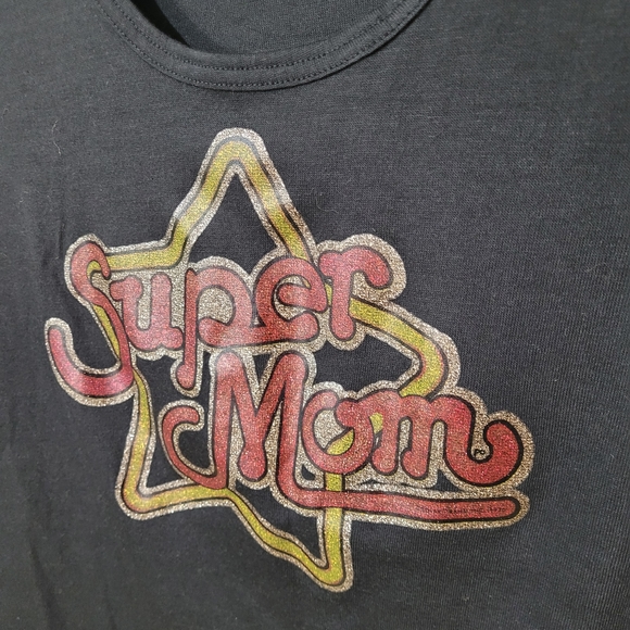1970s Super Mom Glitter print tee - Picture 7 of 11